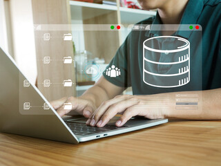 Wall Mural - secure access to large databases online documents, manage files, organize documents within the organ