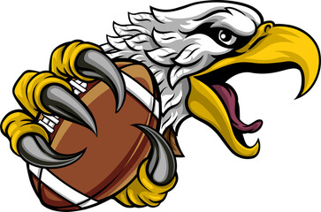 Poster - Eagle Hawk American Football Ball Cartoon Mascot