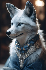 Sticker - Beautiful Blue Fox Generative AI