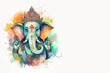 © d-AI-n - Ganesh on white background banner, Generative AI