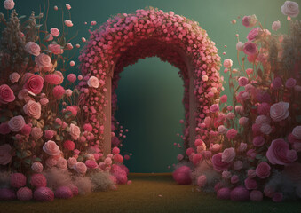 Wall Mural - Generative AI: A beautiful secret fairytale garden