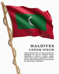 Wall Mural - White Backround Flag Of MALDIVES