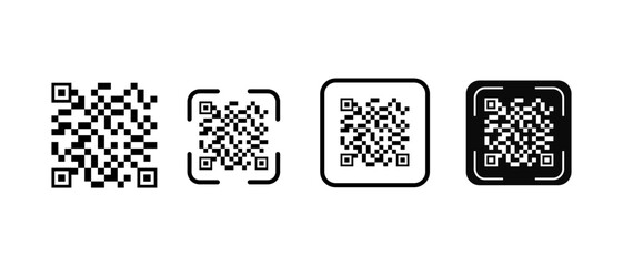 Scan, QR code icon. Digital scanning qr code. Scan for smartphone. QR code for payment. Scan QR code symbol