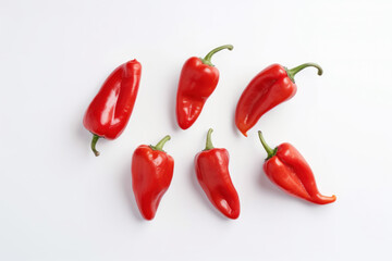 Wall Mural - pepper, white background, spicy hot,generative ai, Fresh tasty vegetables, Fresh ingredients, cooking ingredients