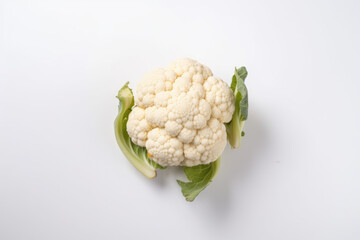 Wall Mural - Cauliflower, white background, isolated, generative ai, Fresh tasty vegetables, Fresh ingredients, cooking ingredients