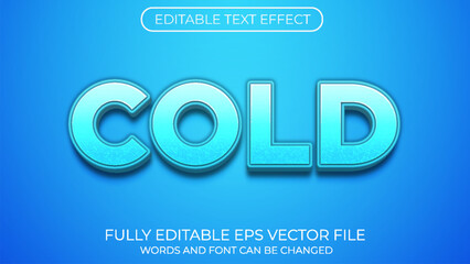 Cold editable text effect. Editable text style effect