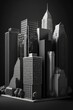 © Rahit - An image of a city skyline in black and white Generative AI 2