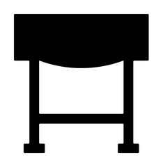 Sticker - table glyph icon illustration on transparent background