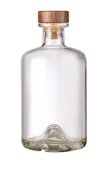 Poster - Empty colorless glass bottle, isolated.