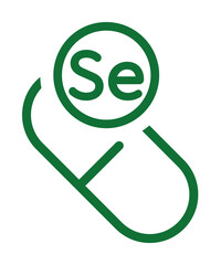 Sticker - Vitamin Se green icon illustration on transparent background