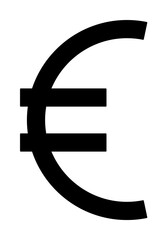 Wall Mural - euro sign icon illustration on transparent background