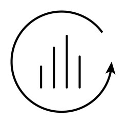 Poster - annual chart report line icon illustration on transparent background