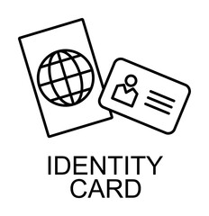 Wall Mural - identity card line icon illustration on transparent background