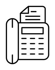 Poster - Fax, communication icon illustration on transparent background