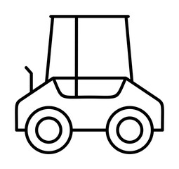 Canvas Print - compact tractor icon illustration on transparent background