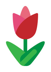 Sticker - Easter, tulip icon illustration on transparent background