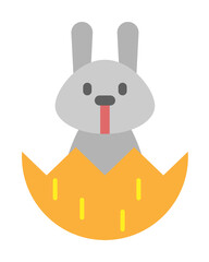 Sticker - Easter, rabbit icon illustration on transparent background