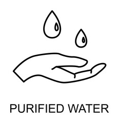 Poster - purified water outline icon illustration on transparent background