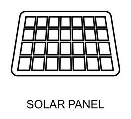 Poster - solar panel outline icon illustration on transparent background