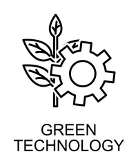 Wall Mural - green technology outline icon illustration on transparent background