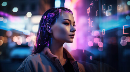 ai generated illustration AI technology helping people  in everyday life.