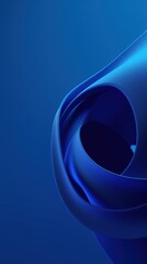 Wall Mural - abstract blue background with curved lines. generative ai