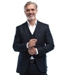 © opolja - Handsome middle-aged man in suit posing against transparent background with copy space