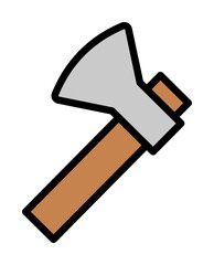 Sticker - Ax, tool icon illustration on transparent background