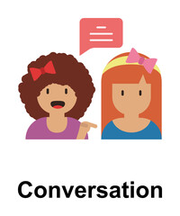 Poster - conversation, chat, female color icon illustration on transparent background