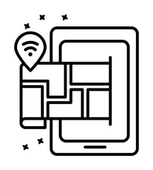 Wall Mural - Phone gps wifi icon illustration on transparent background