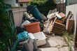 Moving house garbage disposal. Photo generative AI
