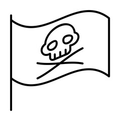 Poster - Jolly Roger, pirate icon illustration on transparent background