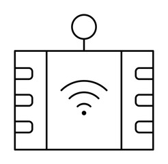 Sticker - Robotic technology atm wifi icon illustration on transparent background