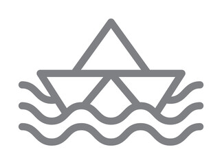 Sticker - paper boat icon illustration on transparent background