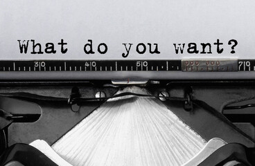 Wall Mural - Text What do you want typed on retro typewriter