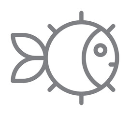 Poster - Puffer fish icon illustration on transparent background