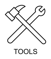 Poster - tools sign outline icon illustration on transparent background