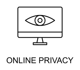 Canvas Print - online privacy outline icon illustration on transparent background