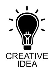 Poster - creative idea icon illustration on transparent background