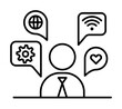 Application, communication, skills icon illustration on transparent background