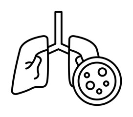 Poster - Lung cancer icon illustration on transparent background