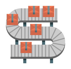 Poster - colored conveyor production icon illustration on transparent background