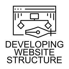 developing website structure icon illustration on transparent background