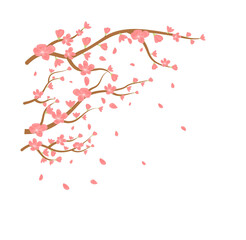 Poster - Watercolor sakura frame icon illustration on transparent background