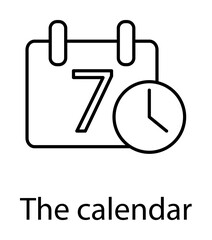 Sticker - the calendar icon illustration on transparent background