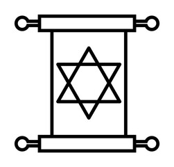 Poster - Talmud outline icon illustration on transparent background