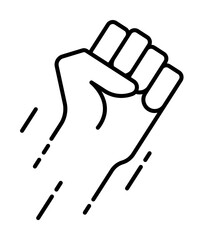 flying fist icon illustration on transparent background