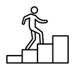 man on the stairs icon illustration on transparent background