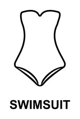 Sticker - one-piece swimsuit icon illustration on transparent background