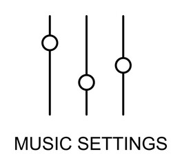 Sticker - music settings icon illustration on transparent background